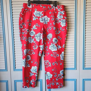 Roz & Ali Red Floral Pants